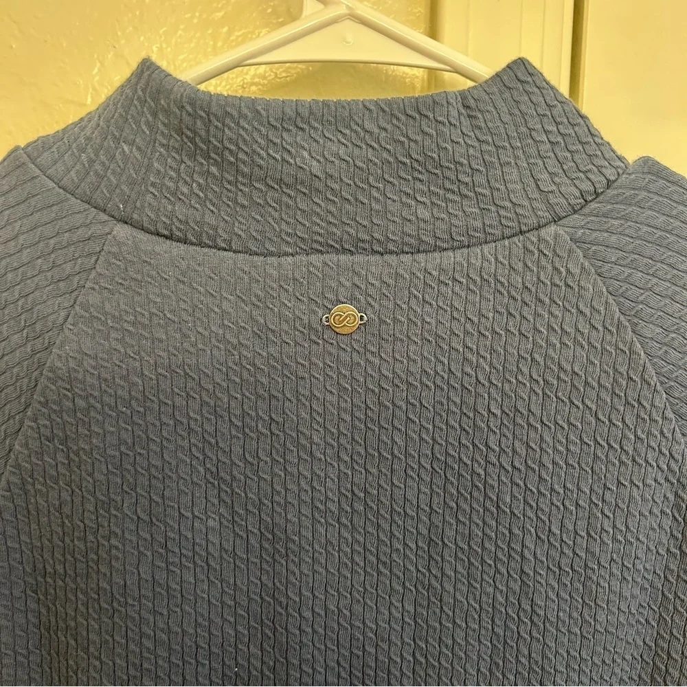 CALIA by Carrie Underwood Textured Mock Neck Golf Top Blue Women’s XL - Picture 8 of 8